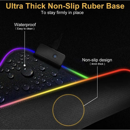 Tapis de souris Gamer LED RGB - Grande taille 80x30cm