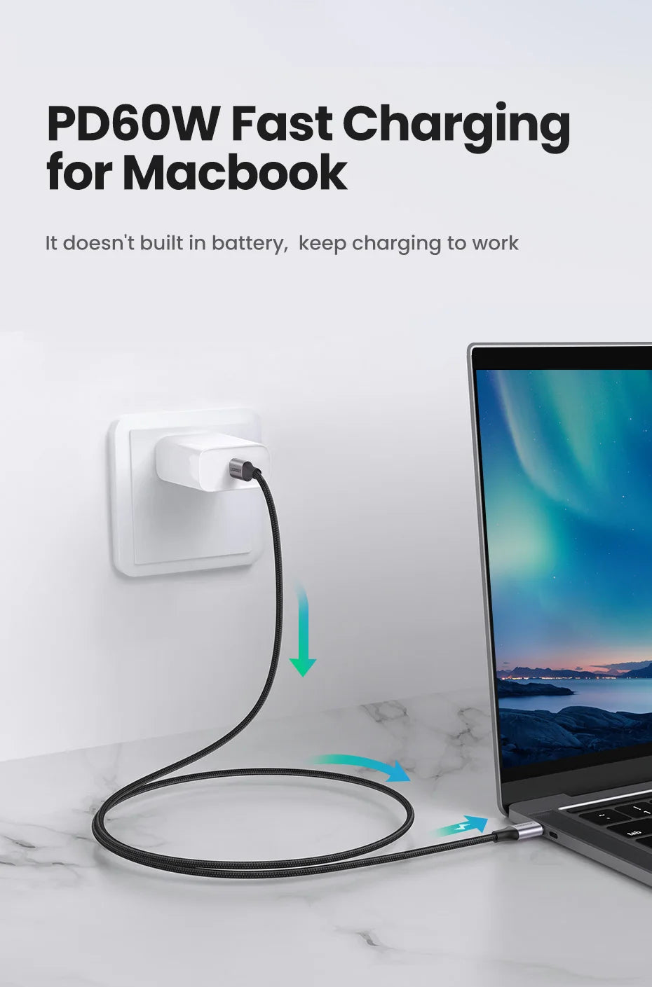 Câble Chargeur USB-C PD 60W UGREEN