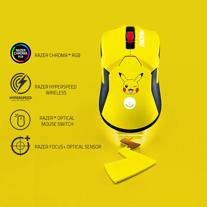 Razer Viper Ultimate Pikachu Edition - Souris de Jeu Sans Fil avec Station de Charge et Capteur Optique 20K DPI