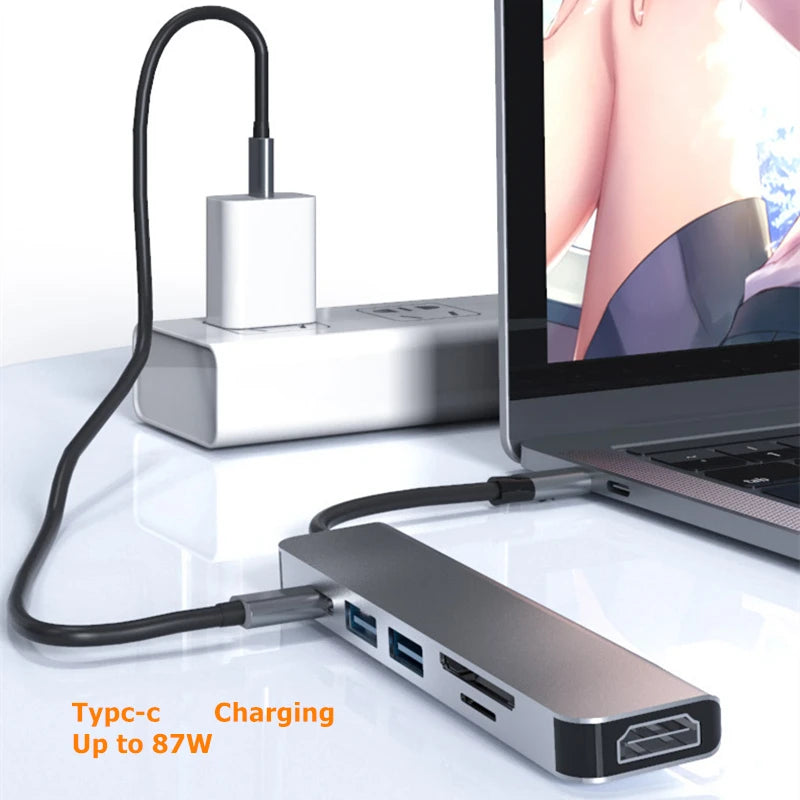 Rankman – Adaptateur USB C vers HDMI 4K avec Ports USB 3.0 et PD