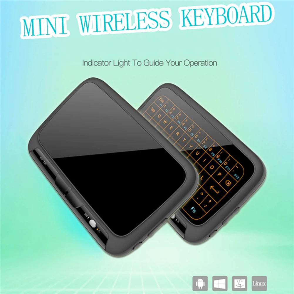 Mini Clavier Tactile Sans Fil H18 – 2.4GHz, Rétroéclairé, QWERTY avec Pavé Tactile et Air Mouse