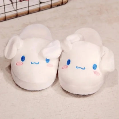 Legeekshop Pantoufles Anime Plushie Cartoon , Oreilles Mobiles, Kawaii, Mignon, Coton, Melody Kuromi, Chaussures d'intérieur pour la maison