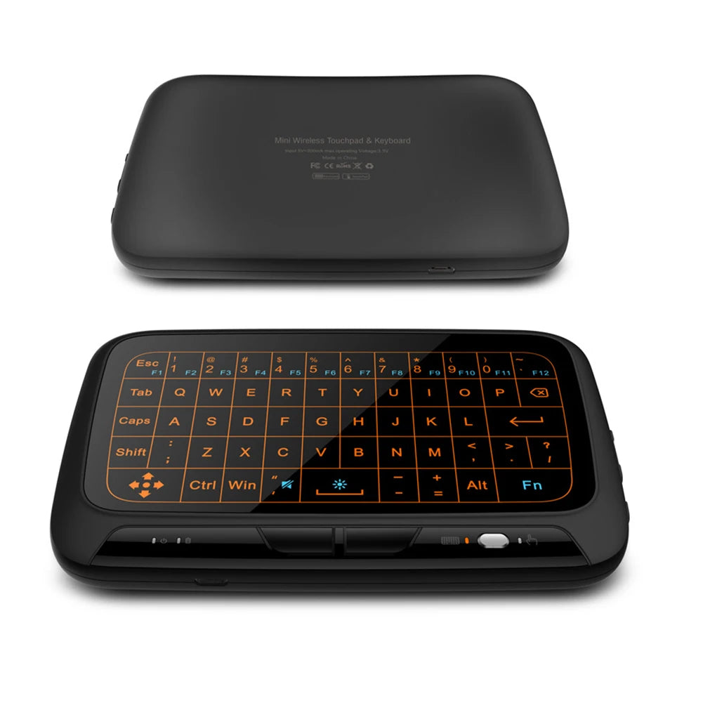 Mini Clavier Tactile Sans Fil H18 – 2.4GHz, Rétroéclairé, QWERTY avec Pavé Tactile et Air Mouse