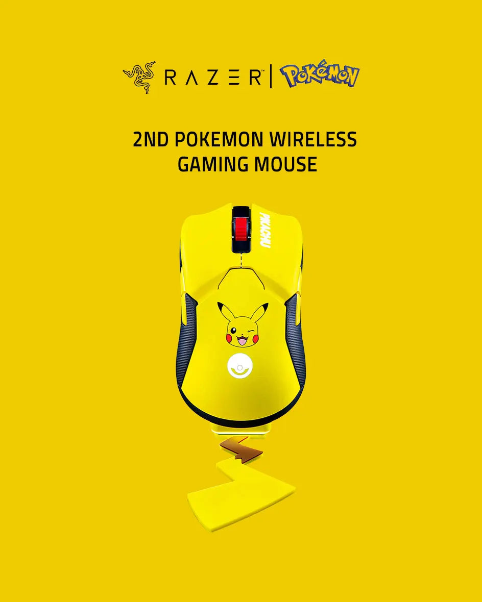 Razer Viper Ultimate Pikachu Edition - Souris de Jeu Sans Fil avec Station de Charge et Capteur Optique 20K DPI