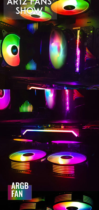 Aigo – Ventilateur de boîtier gamer AR12, 120mm, RGB Aura Divicooler ARGB, Dissipateur Thermique avec Kit Contrôleur Silencieux