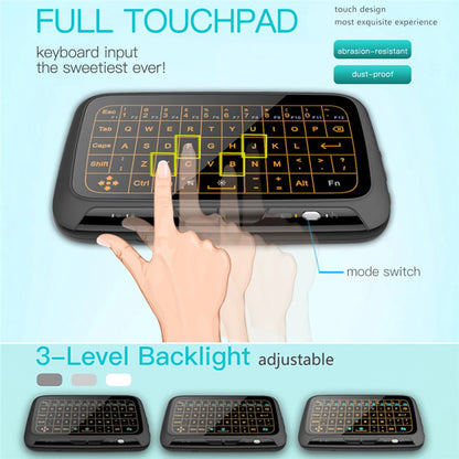 Mini Clavier Tactile Sans Fil H18 – 2.4GHz, Rétroéclairé, QWERTY avec Pavé Tactile et Air Mouse