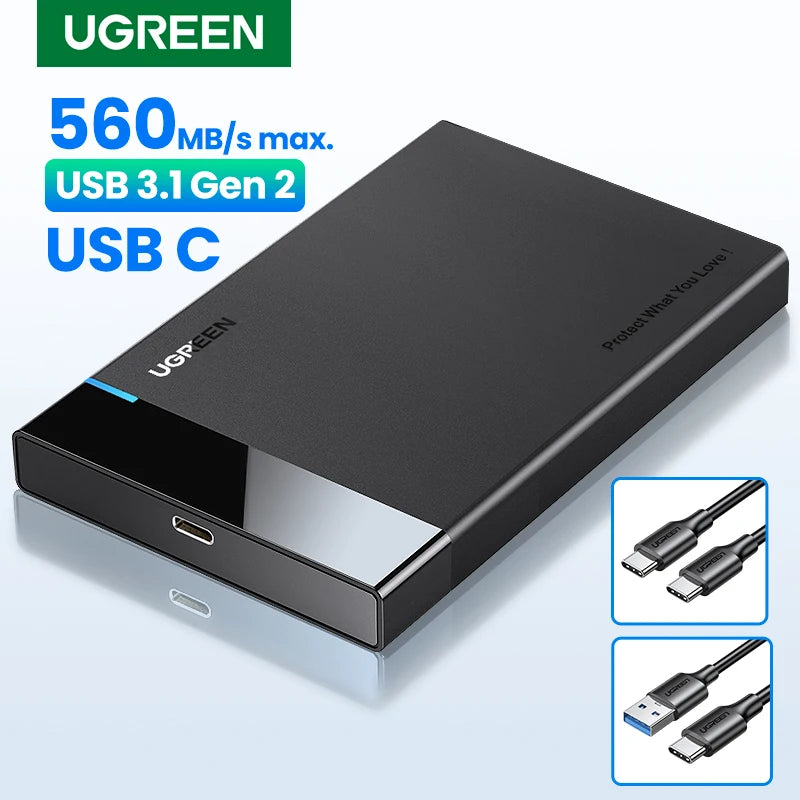 UGREEN-Boîtier HDD 2.5 SATA vers USB 3.0, pour SSD, USB C 3.1, Isabel 2