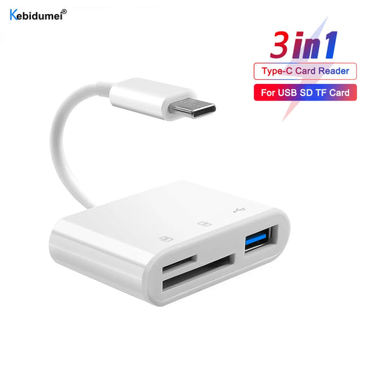 Lecteur de Cartes All-in-One avec Interface USB-C – Multi-en-1 SD/TF &amp; OTG Adapter