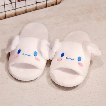 Legeekshop Pantoufles Anime Plushie Cartoon , Oreilles Mobiles, Kawaii, Mignon, Coton, Melody Kuromi, Chaussures d'intérieur pour la maison