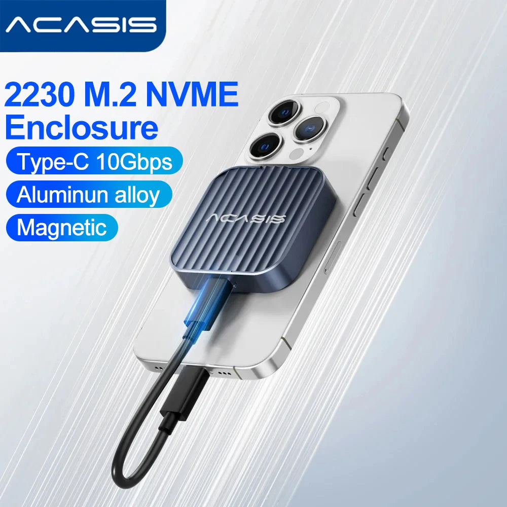 Acasis - Boîtier SSD NVMe M.2 2230 USB C 3.1 - 10 Gbps Compatible MagSafe