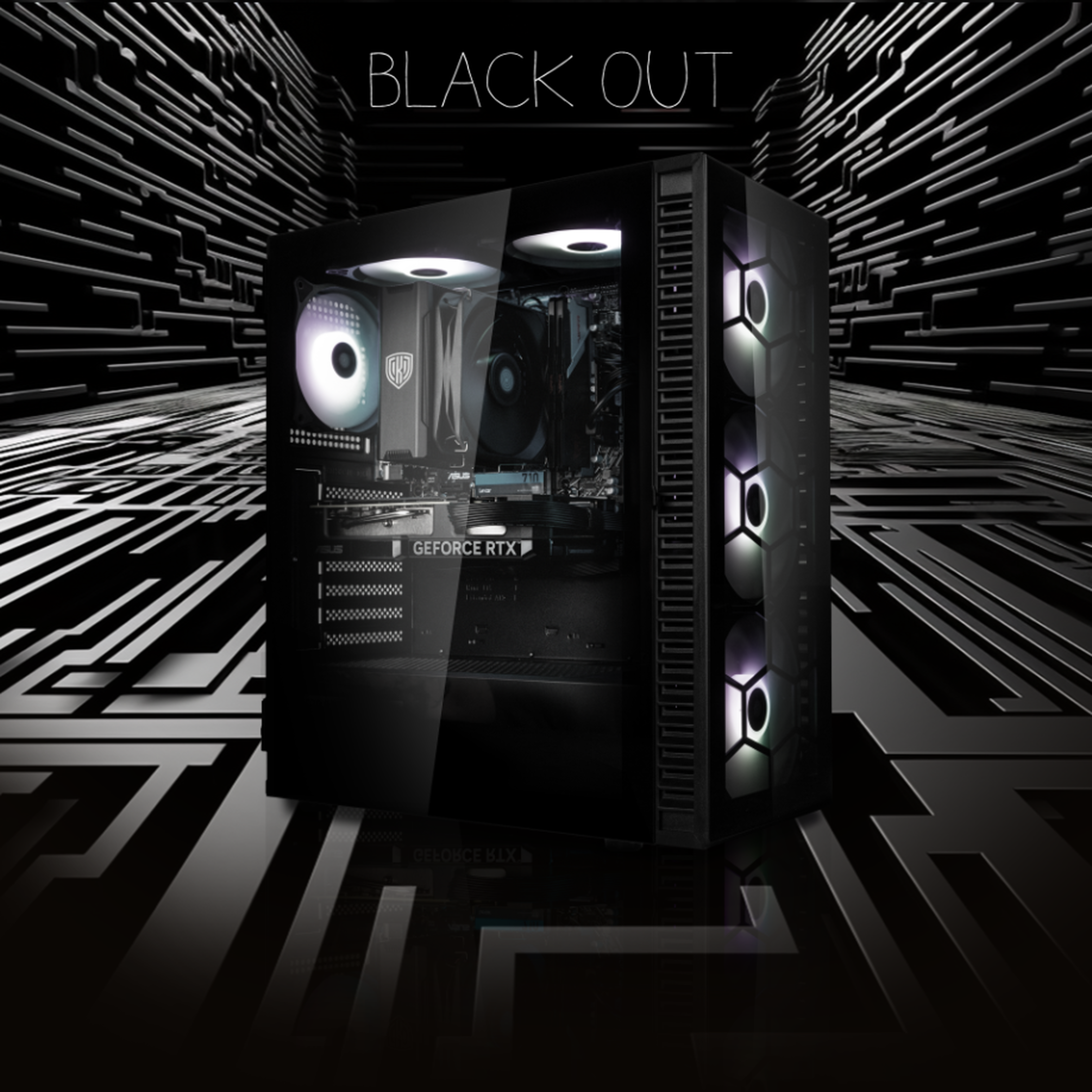 Gaming PC Black Out - AMD Ryzen 5 7600X, NVIDIA GeForce RTX 4060 Ti