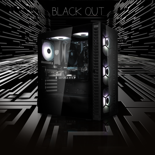 Gaming PC Black Out - AMD Ryzen 5 7600X, NVIDIA GeForce RTX 4060 Ti