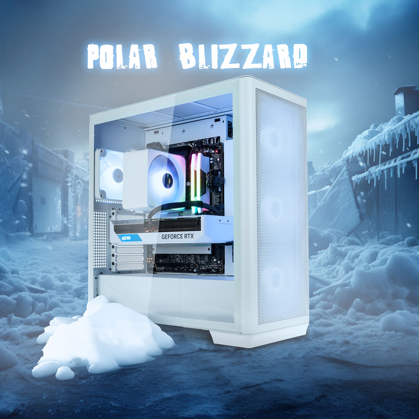 Gaming PC Polar Blizzard - AMD Ryzen 5 7600X, RTX 4070 Super, 32 Go DDR5 - King Mods