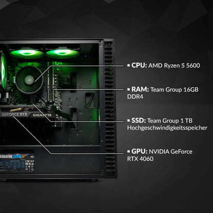 Gaming PC Mach 1 - AMD Ryzen 5 5600, RTX 4060