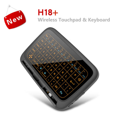 Mini Clavier Tactile Sans Fil H18 – 2.4GHz, Rétroéclairé, QWERTY avec Pavé Tactile et Air Mouse