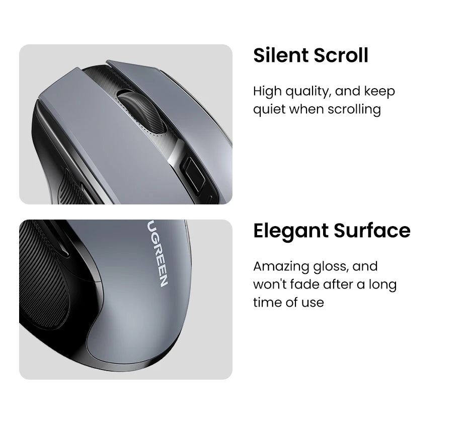 Souris sans fil UGREEN 2.4G, 4000 DPI, 6 boutons silencieux