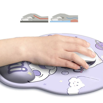 Tapis de Souris Ergonomique et Antidérapant – Support de Main Confortable en Polymère avec Design Peinture à l'Huile