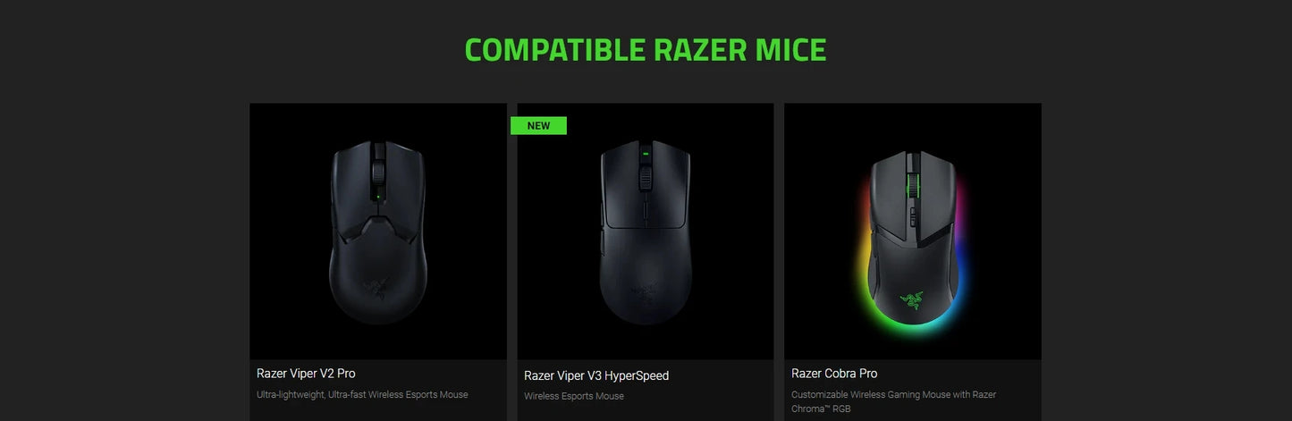 Razer HyperPER True 8KHz Dongle Sans Fil – Pour Souris Compatibles avec Commutation Automatique des Taux de Réponse