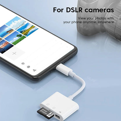 Lecteur de Cartes All-in-One avec Interface USB-C – Multi-en-1 SD/TF &amp; OTG Adapter