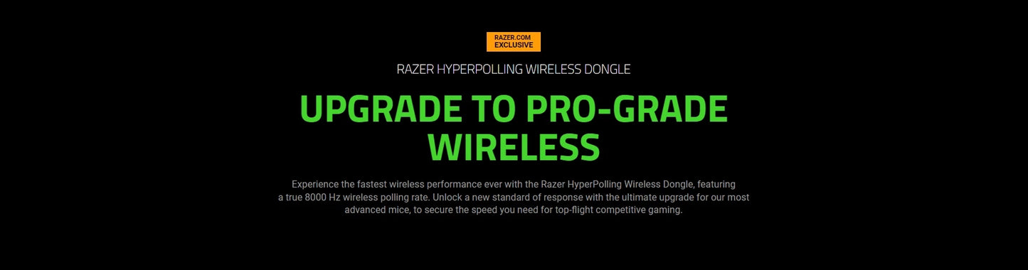 Razer HyperPER True 8KHz Dongle Sans Fil – Pour Souris Compatibles avec Commutation Automatique des Taux de Réponse