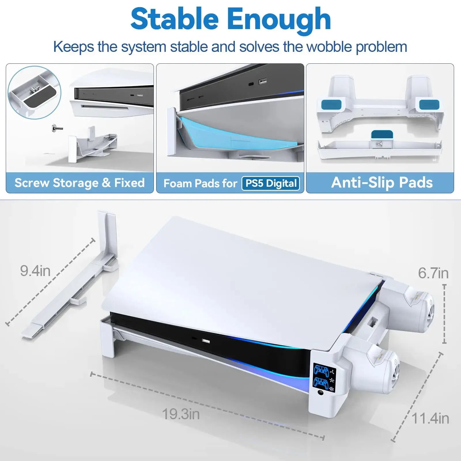 Station de Charge et Support Horizontal avec Refroidissement à 3 Niveaux pour PS5 🎮.