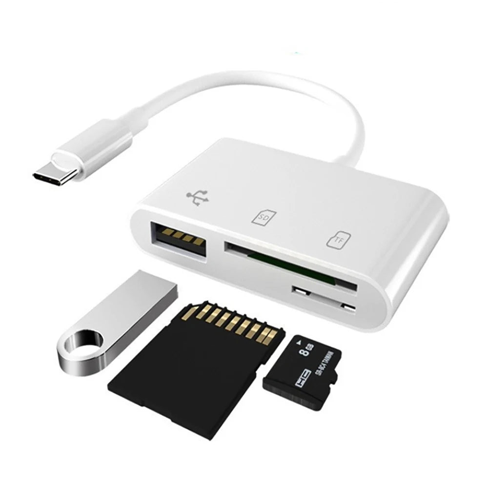 Lecteur de Cartes All-in-One avec Interface USB-C – Multi-en-1 SD/TF &amp; OTG Adapter